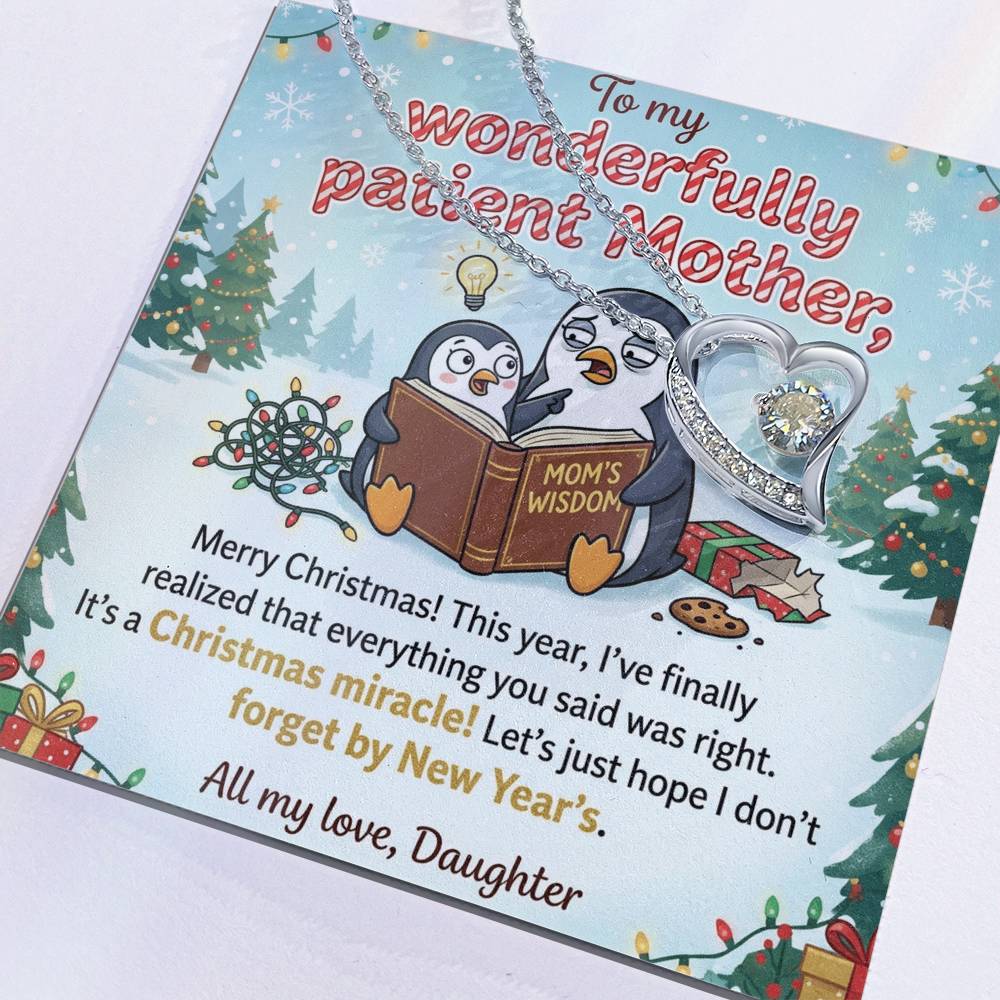 To My Mother Necklace From Daughter, Funny Christmas Gift for Mom, Mom Birthday Gift, Love Knot Necklace-LKN83182