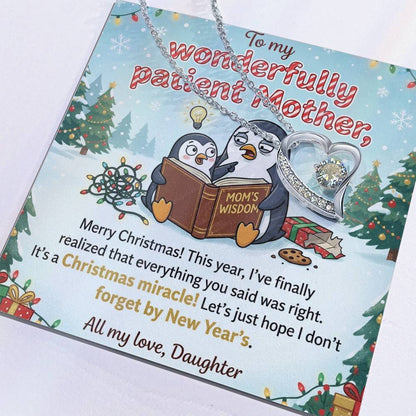 To My Mother Necklace From Daughter, Funny Christmas Gift for Mom, Mom Birthday Gift, Love Knot Necklace-LKN83182