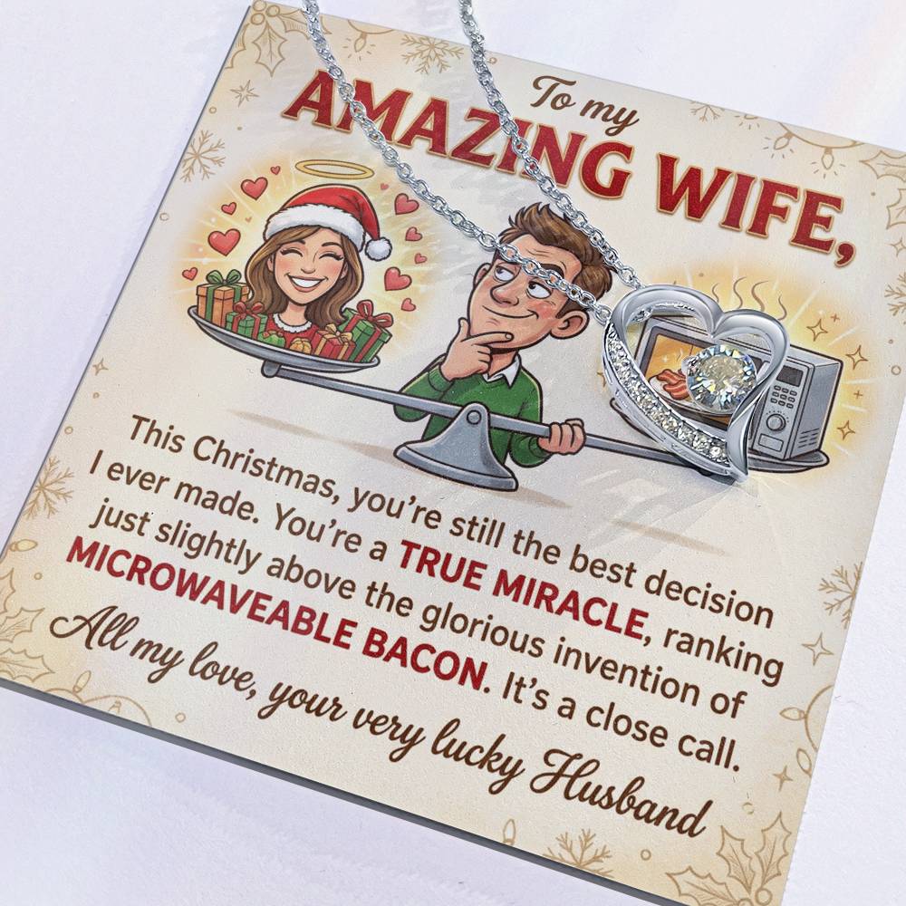 To My Wife Necklace From Husband, Funny Christmas Gift For Her, Hilarious Wife Gift Idea - Love Knot Necklace-LKN38753