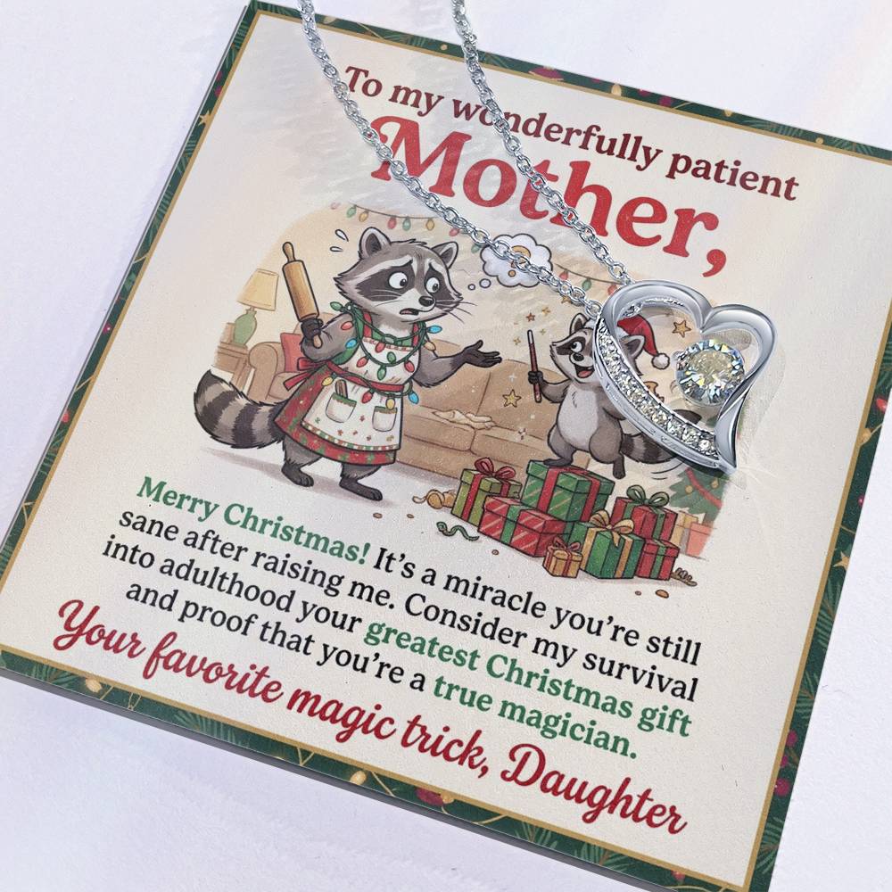 To My Mother Necklace From Daughter, Funny Christmas Gift For Mom, Holiday Gift, Merry Christmas - Love Knot Necklace-LKN18617