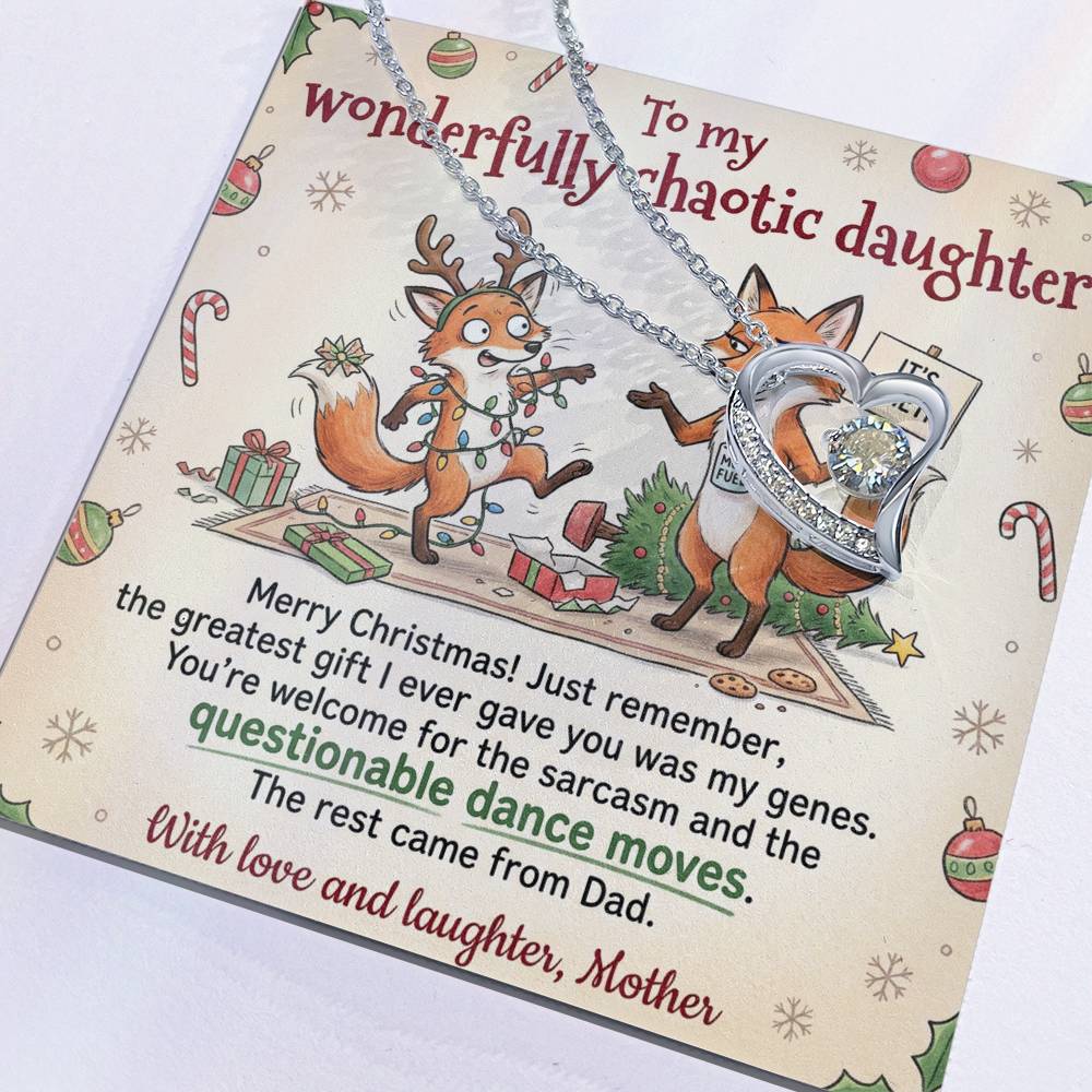 To My Daughter Necklace From Mother, Funny Christmas Gift for Daughter, Daughter Christmas Present, Love Knot Necklace-LKN63275