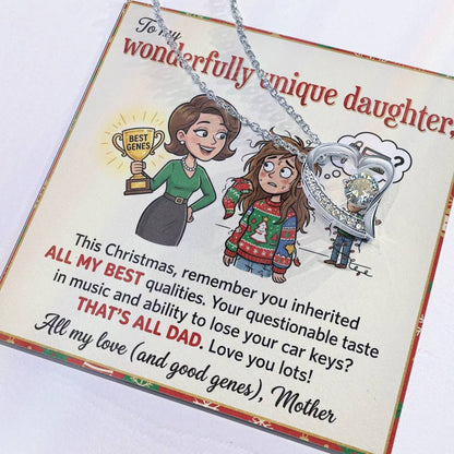 To My Daughter Necklace From Mother, Funny Christmas Gift, Birthday Gift For Daughter, Mother Daughter Gift - Love Knot Necklace-LKN73614