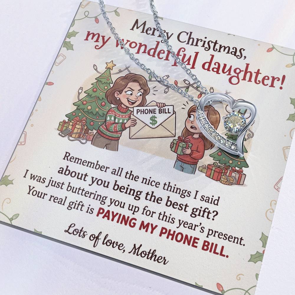 To My Daughter Necklace From Mother, Funny Christmas Gift, Xmas Present For Her, Love Knot Necklace-LKN73271