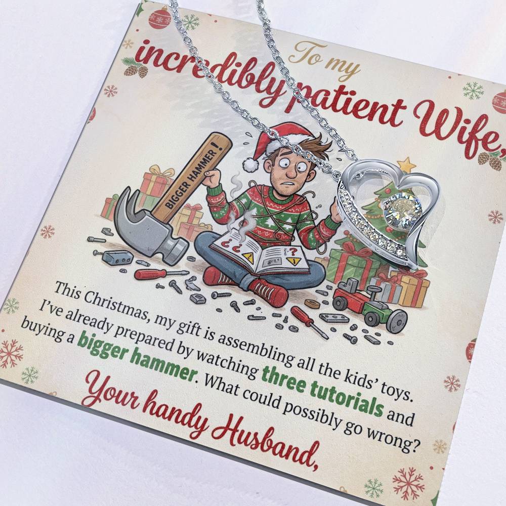 To My Wife Necklace From Husband, Funny Christmas Gift For Wife, Holiday Gift Idea, Love Knot Necklace-LKN13765