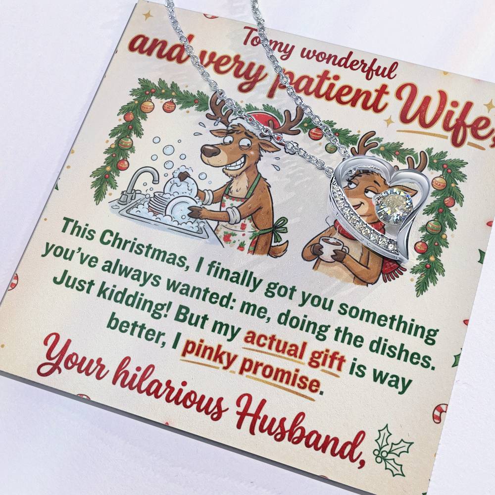 To My Wife Necklace From Husband, Funny Christmas Gift For Her, Hilarious Present For Wife - Love Knot Necklace-LKN17135