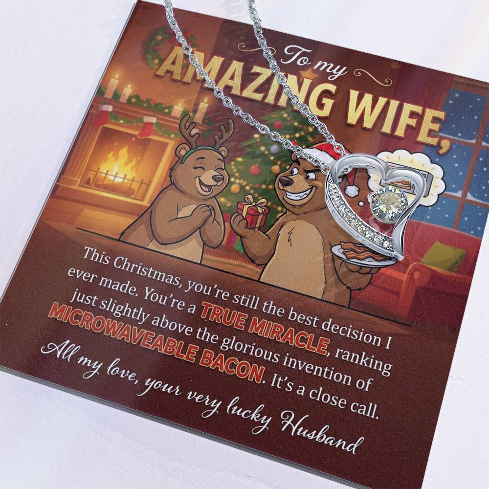 To My Wife Necklace From Husband, Funny Christmas Gift for Her, Holiday Gift, Love Knot Necklace-LKN25037