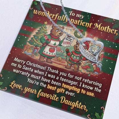 To My Mother Necklace From Daughter, Funny Christmas Gift For Mom, Birthday Gift, You're The Best Gift Ever, Love Knot Necklace-LKN10030