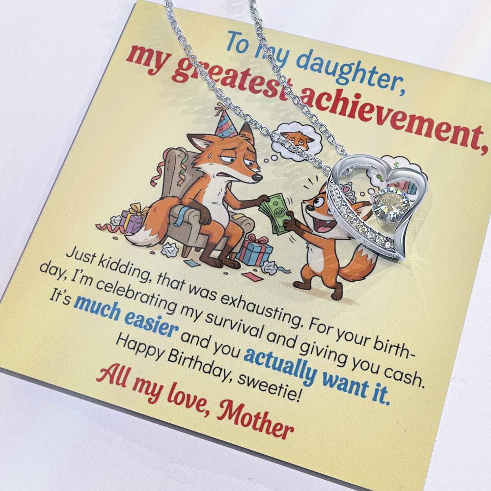 To My Daughter Necklace From Mother, Funny Birthday Gift For Daughter, Gift From Mom, Love Knot Necklace-LKN93599