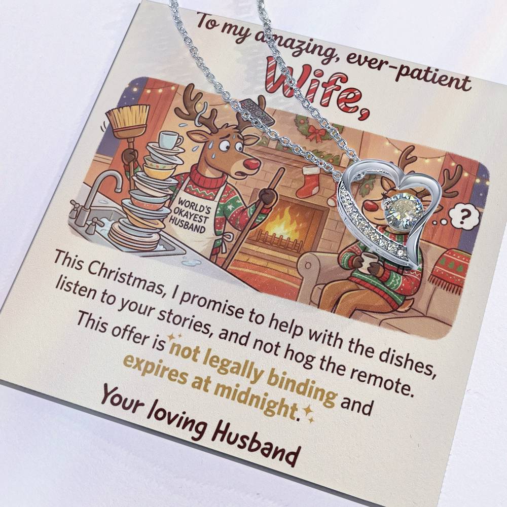 To My Wife Necklace From Husband, Funny Christmas Gift for Wife, Anniversary, Birthday Gift - Love Knot Necklace-LKN88569