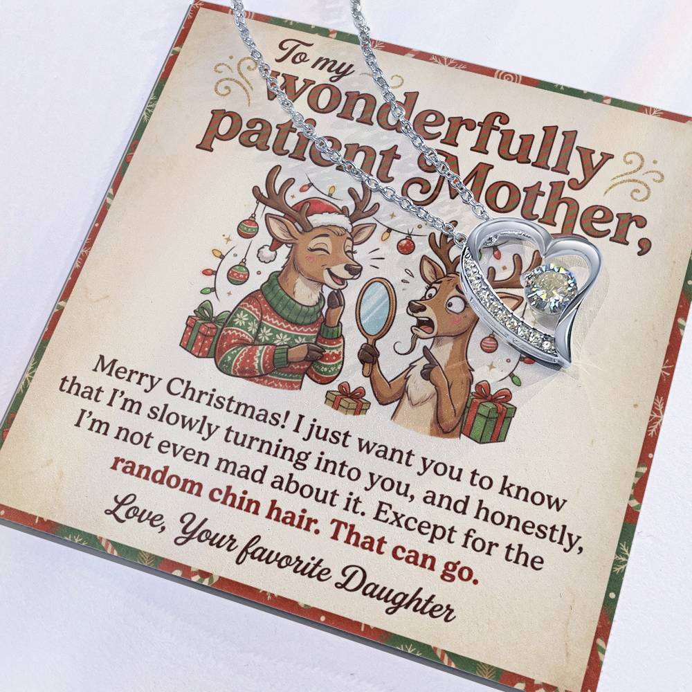 To My Mother Necklace From Daughter, Funny Christmas Gift For Mom, Holiday Gift, Turning Into You Quote, Love Knot Necklace-LKN60637