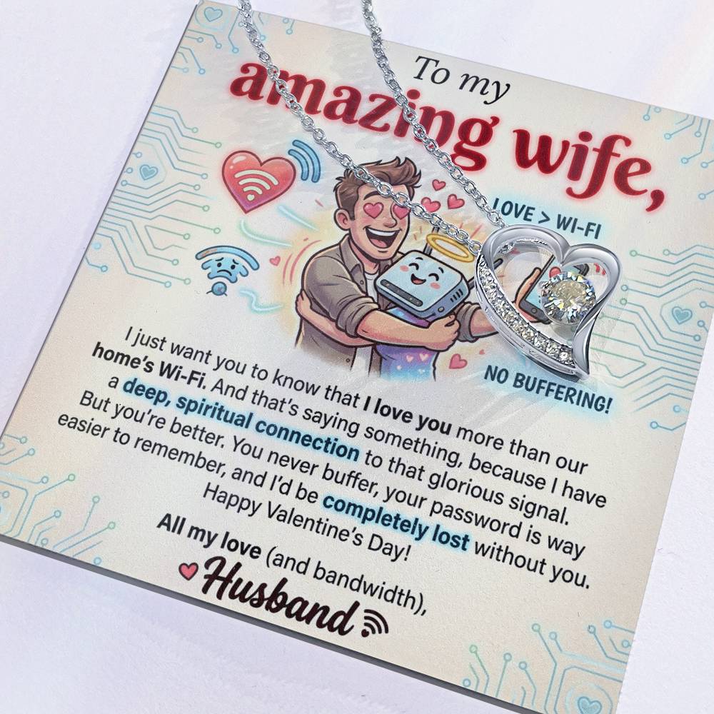 To My Wife Necklace From Husband, Funny Valentine's Day Gift, Romantic Anniversary Gift, Love Knot Necklace-LKN18779