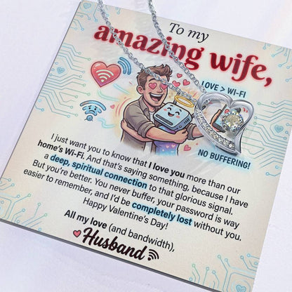 To My Wife Necklace From Husband, Funny Valentine's Day Gift, Romantic Anniversary Gift, Love Knot Necklace-LKN18779