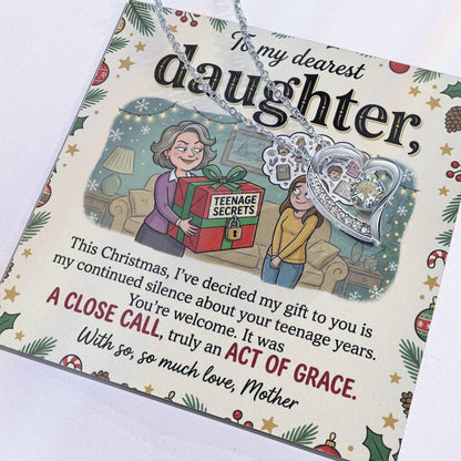 To My Daughter Necklace From Mother, Funny Christmas Gift for Daughter, Sentimental Teenage Years Present, Love Knot Necklace-LKN81682
