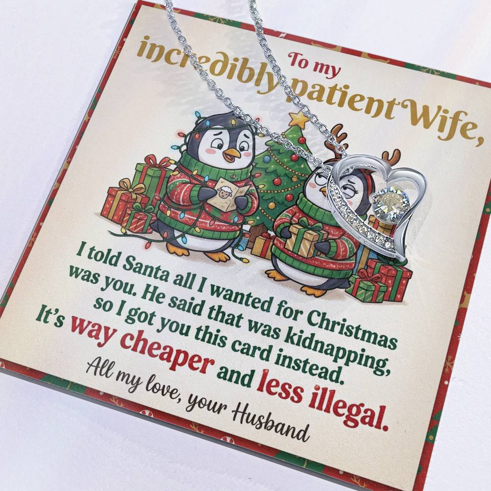 To My Wife Necklace From Husband, Funny Christmas Gift for Her, Romantic Holiday Present, Anniversary Gift - Love Knot Necklace-LKN66194