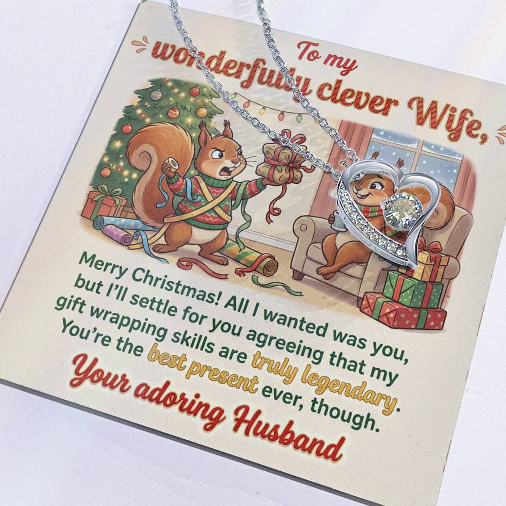 To My Wife Necklace From Husband, Funny Christmas Gift For Her, Romantic Wife Gift - Love Knot Necklace-LKN81966