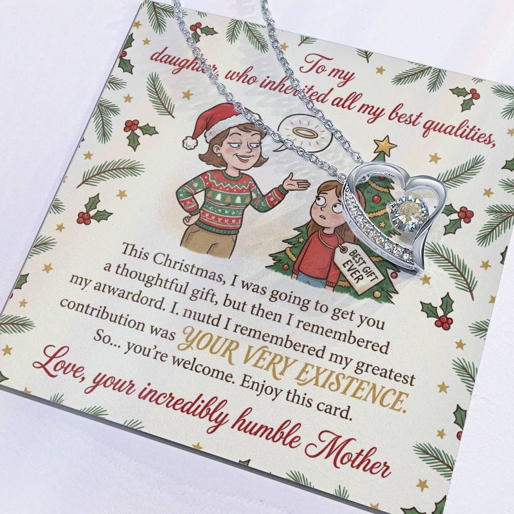 To My Daughter Necklace From Mother, Funny Christmas Gift, Holiday Gift For Daughter, Mother Daughter Gift - Love Knot Necklace-LKN92225