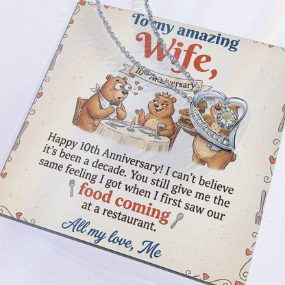 To My Wife Necklace From Husband, Happy 10th Anniversary Gift, Funny Gift For Her - Love Knot Necklace-LKN14367