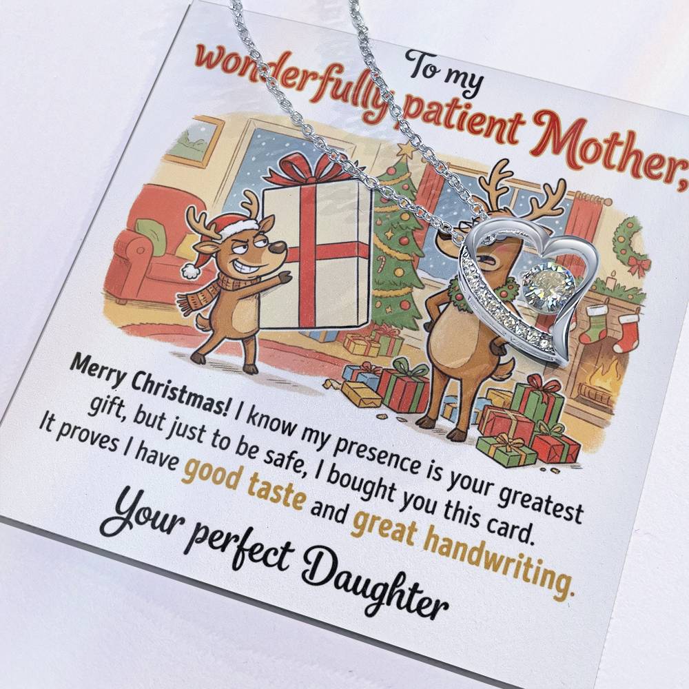 To My Mother Necklace From Daughter, Funny Christmas Gift For Mom, Holiday Present From Daughter, Love Knot Necklace-LKN96499