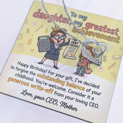 To My Daughter Necklace From Mother, Funny Happy Birthday Gift, CEO Mom Gift For Her - Love Knot Necklace-LKN28995