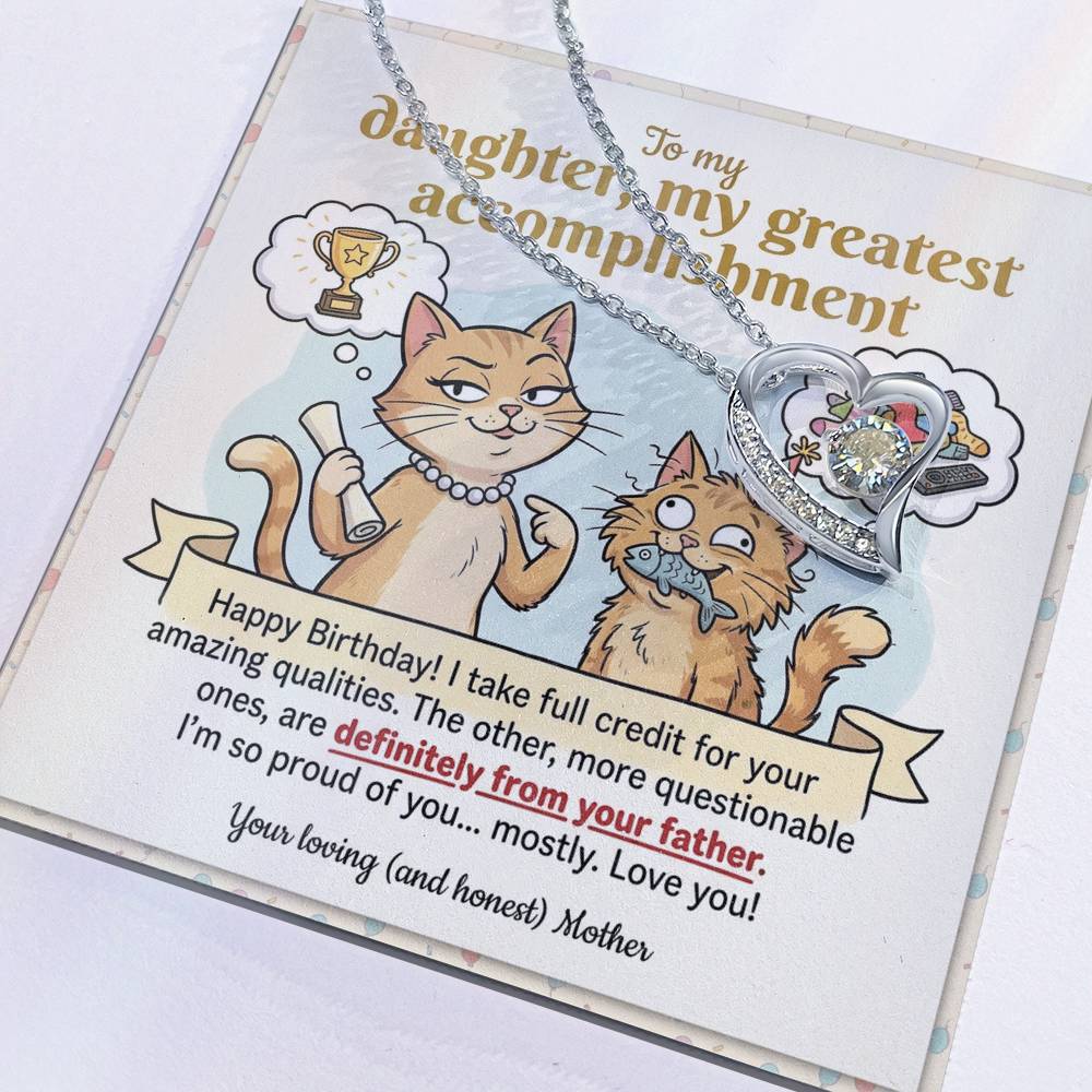 To My Daughter Necklace From Mother, Happy Birthday Gift, Gift For Daughter From Mom, Mother Daughter Present, Love Knot Necklace-LKN54153