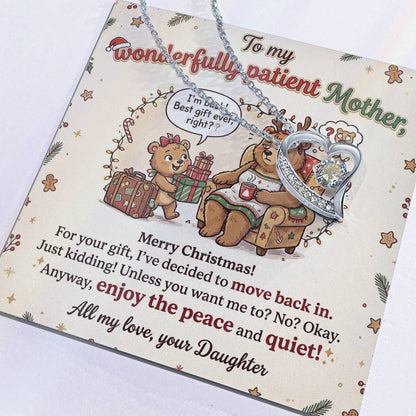 To My Mother Necklace From Daughter - Funny Christmas Gift For Mom, Holiday Present, Love Knot Necklace-LKN88179