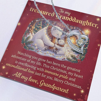 To My Granddaughter Necklace From Grandparent, Christmas Gift, Proud of You Gift for Granddaughter - Love Knot Necklace-LKN91197