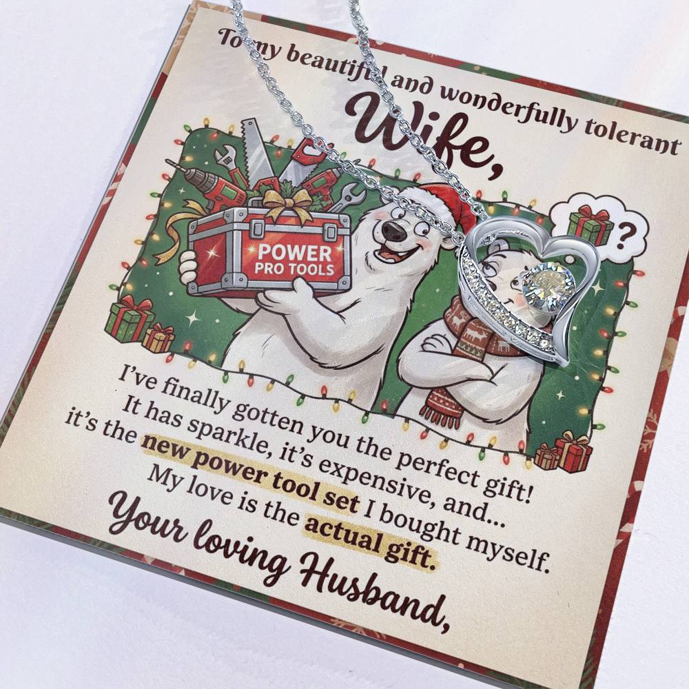 To My Wife Necklace From Husband, Funny Christmas Gift, Humorous Birthday Present for Her, Love Knot Necklace-LKN61772