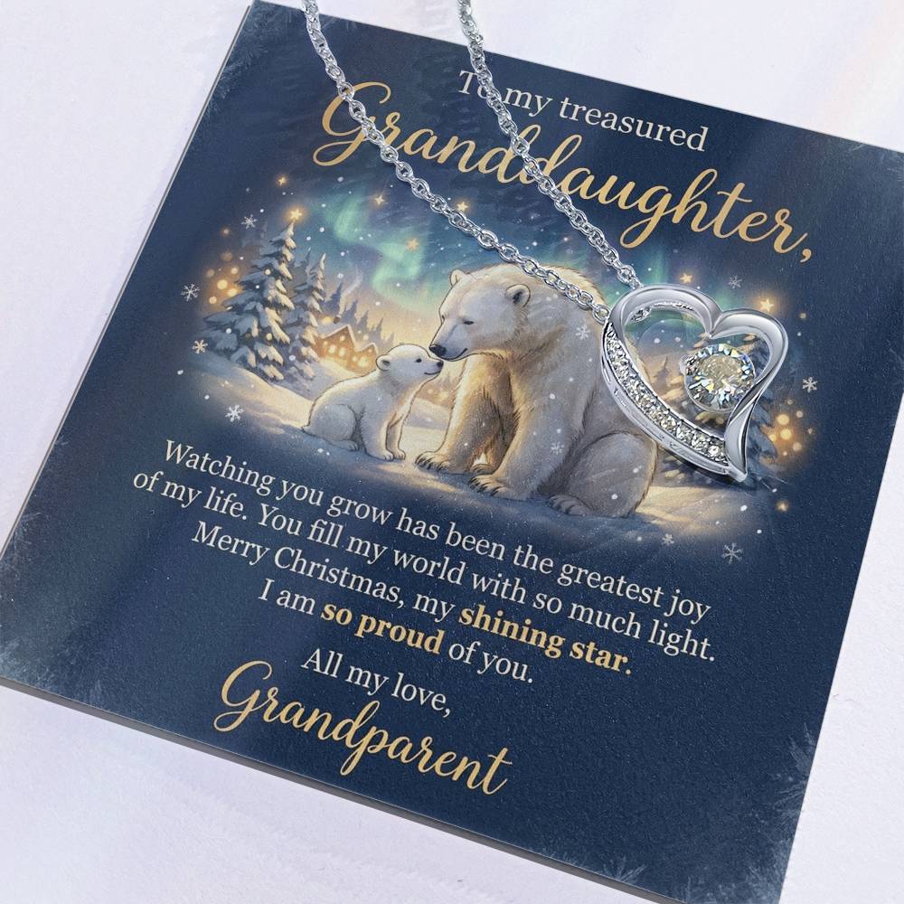 To My Granddaughter Necklace From Grandparent, Merry Christmas Gift, Sentimental Xmas Present, Love Knot Necklace-LKN59789