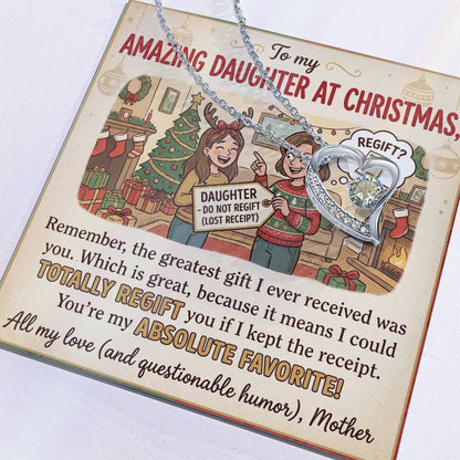 To My Daughter Necklace From Mother, Funny Christmas Gift, Favorite Daughter Gift Idea - Love Knot Necklace-LKN81928