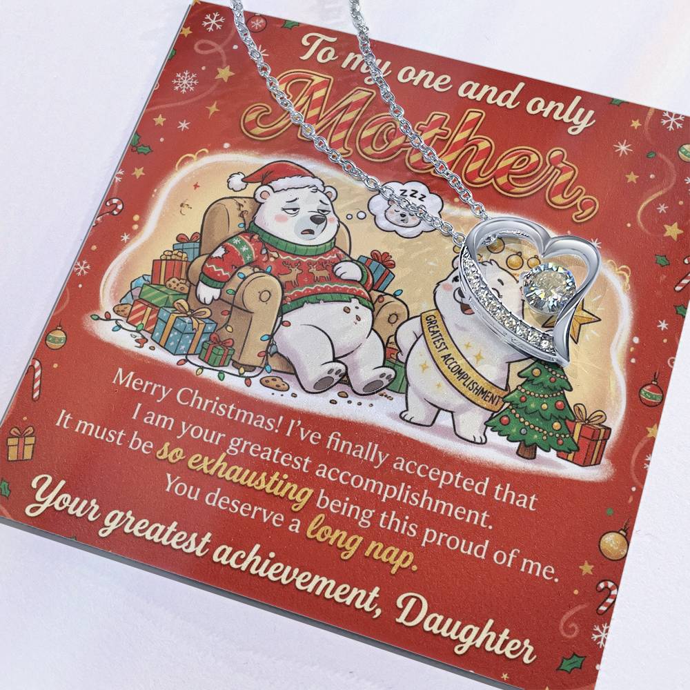 To My Mother Necklace From Daughter, Funny Christmas Gift for Mom, Birthday Present - Love Knot Necklace-LKN12082