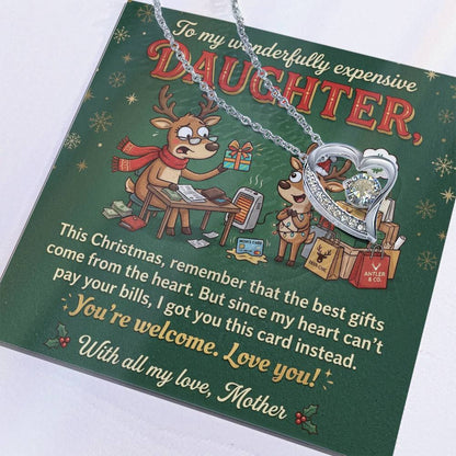 To My Daughter Necklace From Mother, Funny Christmas Gift for Daughter, Sentimental Mom and Daughter Gift - Love Knot Necklace-LKN64305