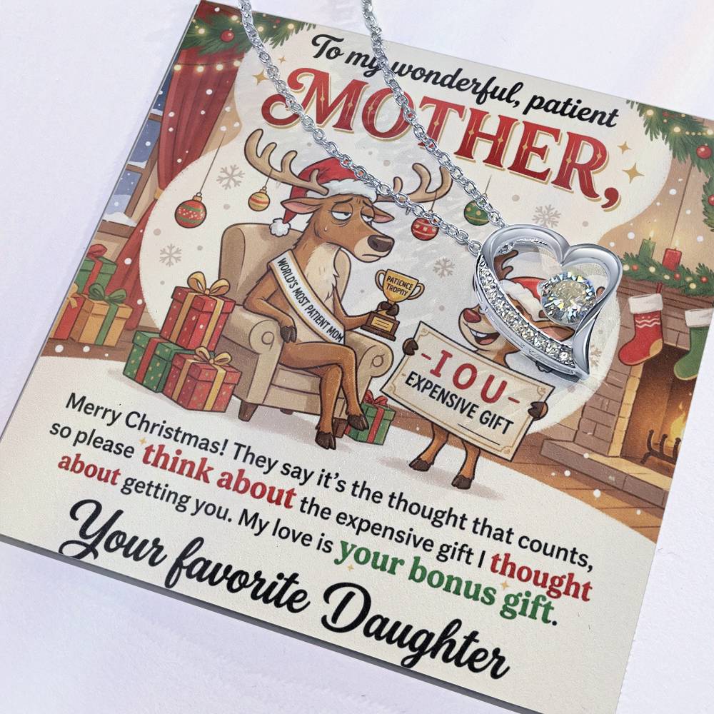 To My Mother Necklace From Daughter, Funny Christmas Gift For Mom, Birthday Present, Mother Daughter Gift, Love Knot Necklace-LKN13045