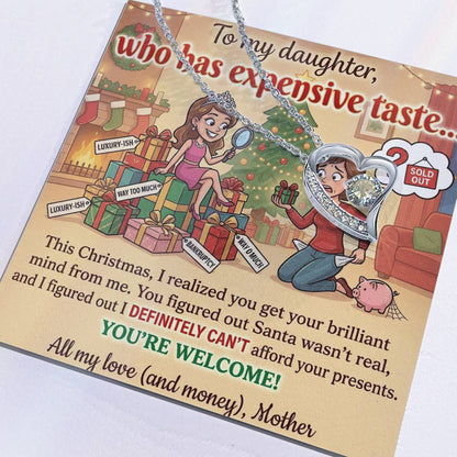 To My Daughter Necklace From Mother, Funny Christmas Gift, Sarcastic Holiday Present For Daughter From Mom, Birthday Gift - Love Knot Necklace-LKN94854