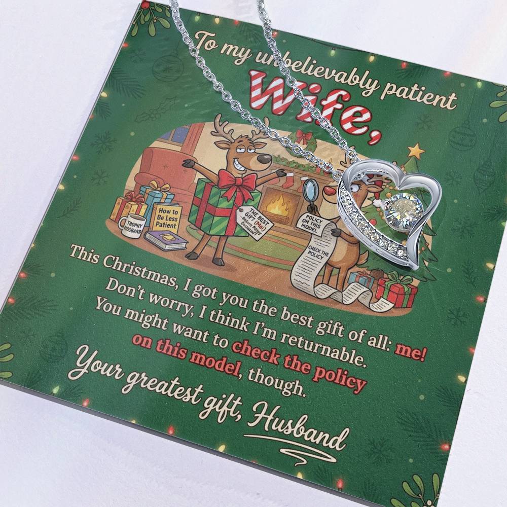 To My Wife Necklace From Husband, Funny Christmas Gift, Romantic Anniversary Gift for Her, Love Knot Necklace-LKN50129