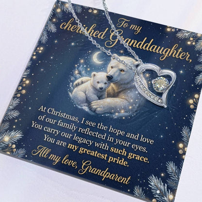 To My Granddaughter Necklace From Grandparent, Christmas Gift, Birthday Present For Her, My Greatest Pride Gift - Love Knot Necklace-LKN63044 (2)