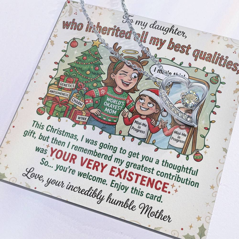 To My Daughter Necklace From Mother, Funny Christmas Gift, Gift For Daughter From Mom - Love Knot Necklace-LKN29867