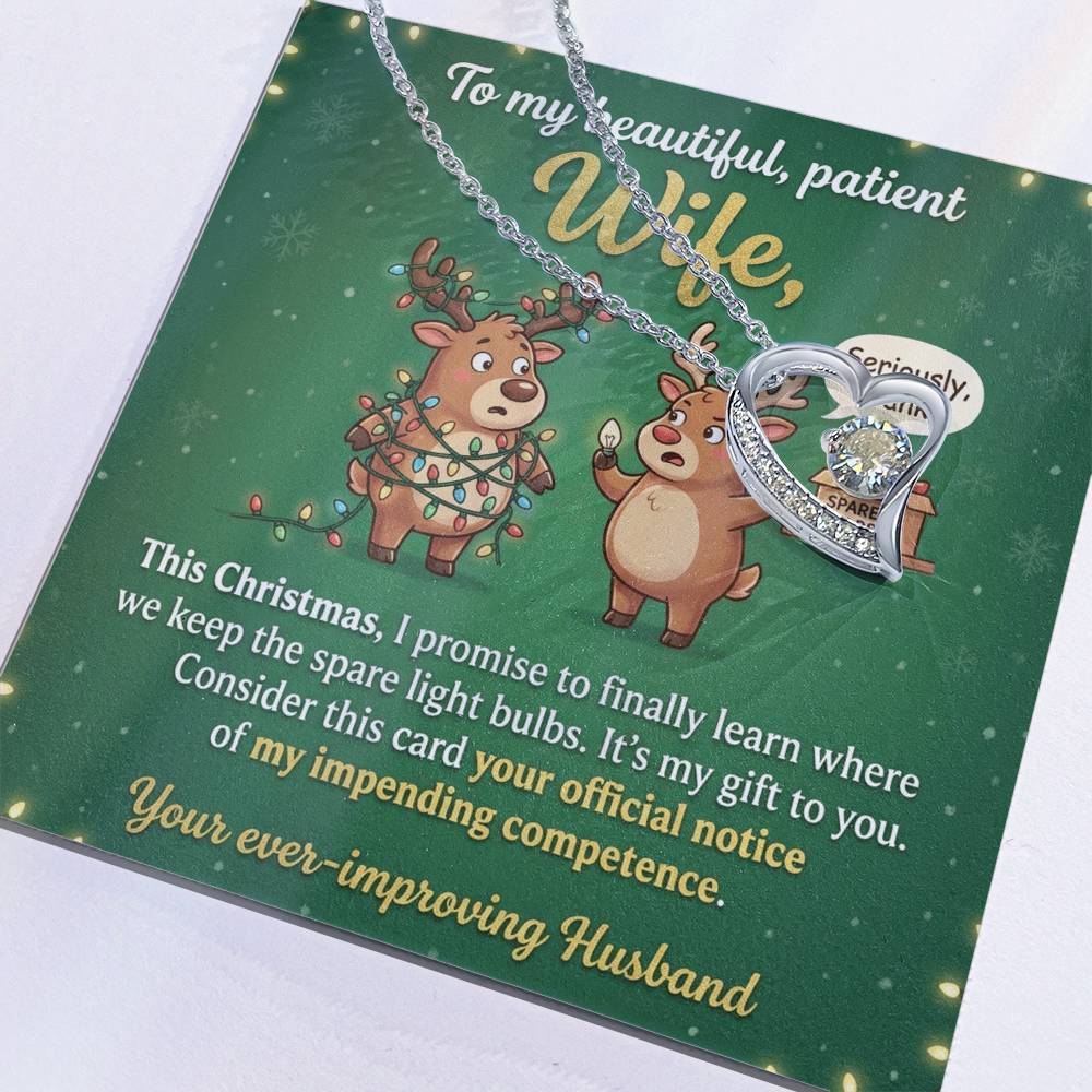 To My Wife Necklace From Husband - Funny Christmas Gift For Her, Holiday Gift, Love Knot Necklace-LKN97289