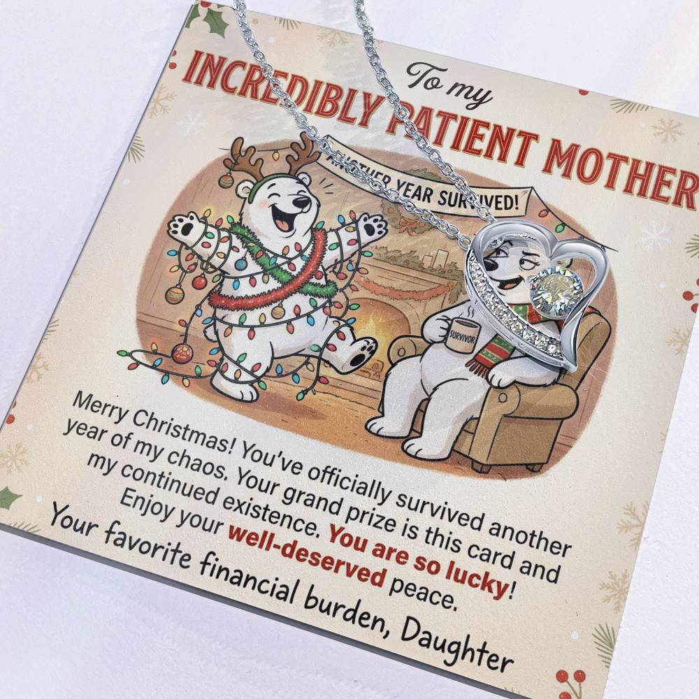 To My Mother Necklace From Daughter, Funny Christmas Gift, Holiday Gift for Mom - Love Knot Necklace-LKN78360