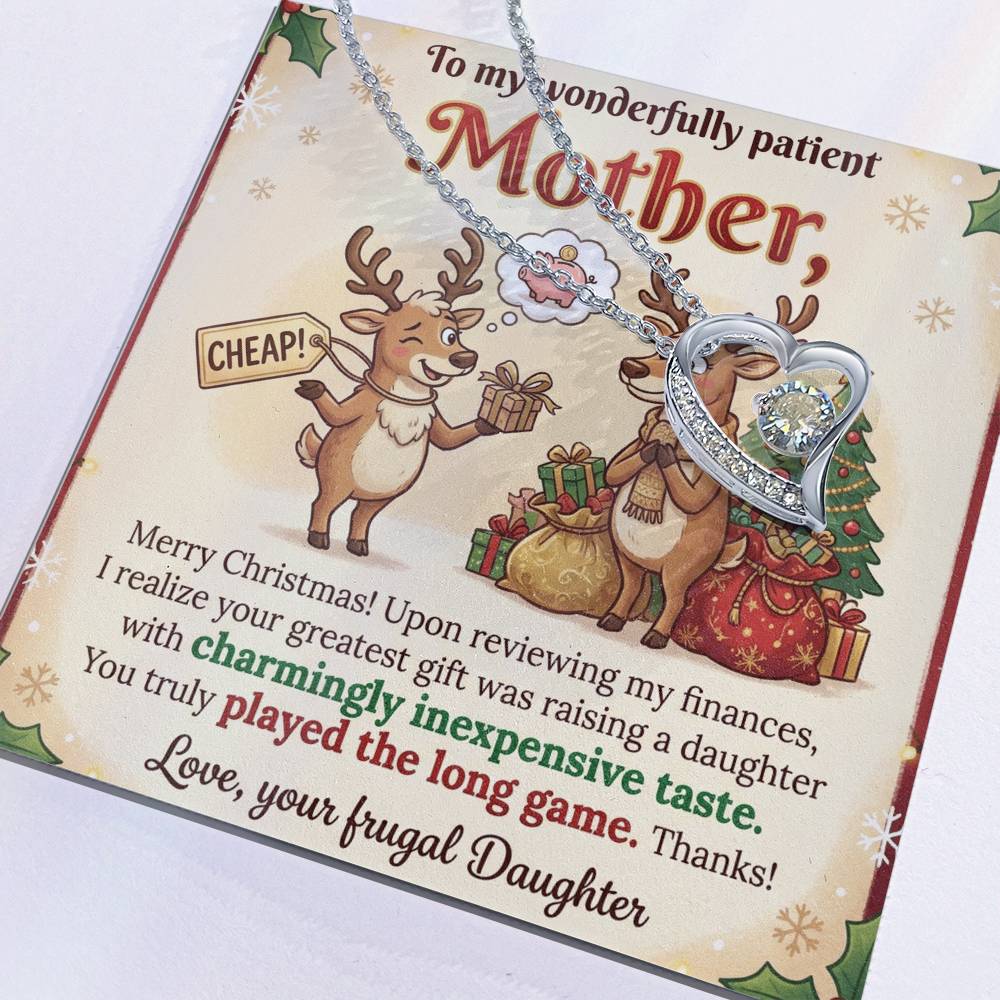 To My Mother Necklace From Daughter, Funny Christmas Gift, Mom Gift for Christmas, Merry Christmas Mom - Love Knot Necklace-LKN61313