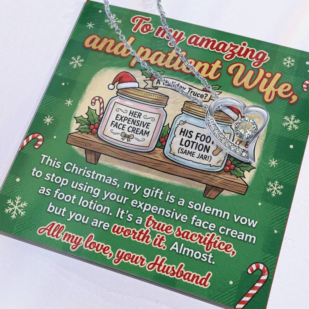 To My Wife Necklace From Husband, Funny Christmas Gift, Holiday Present for Her, Love Knot Necklace-LKN12201