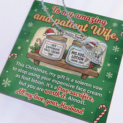 To My Wife Necklace From Husband, Funny Christmas Gift, Holiday Present for Her, Love Knot Necklace-LKN12201