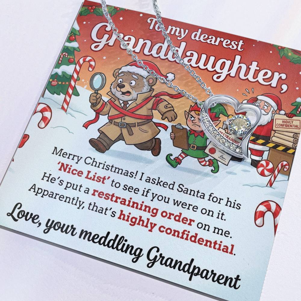 To My Granddaughter Necklace From Grandparent, Funny Christmas Gift, Humorous Holiday Present For Granddaughter - Love Knot Necklace-LKN91321