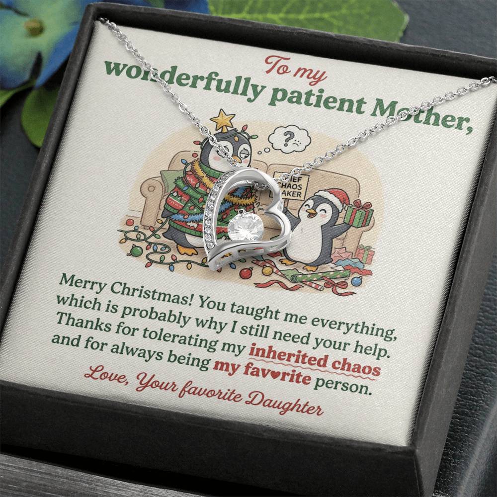 To My Mother Necklace From Daughter, Funny Christmas Gift For Mom, Holiday Present For Mother - Love Knot Necklace-LKN16282