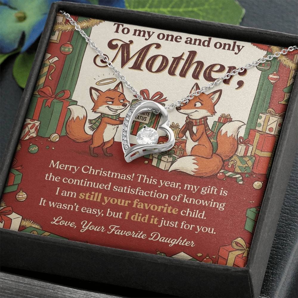To My Mother Necklace From Daughter, Funny Christmas Gift For Mom, Favorite Child Gift Idea - Love Knot Necklace-LKN51122