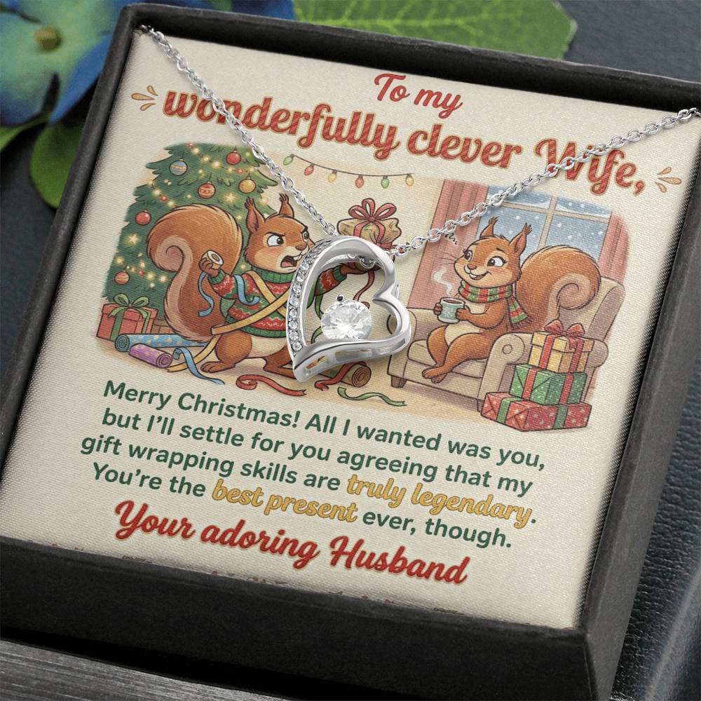 To My Wife Necklace From Husband, Funny Christmas Gift For Her, Romantic Wife Gift - Love Knot Necklace-LKN81966