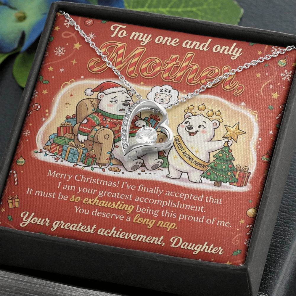 To My Mother Necklace From Daughter, Funny Christmas Gift for Mom, Birthday Present - Love Knot Necklace-LKN12082