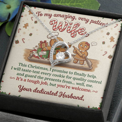 To My Wife Necklace From Husband, Funny Christmas Gift For Her, Holiday Xmas Present For Wife - Love Knot Necklace-LKN23024