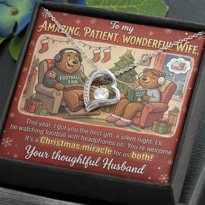 To My Wife Necklace From Husband, Funny Christmas Gift for Her, Xmas Romantic Gift - Love Knot Necklace-LKN73723