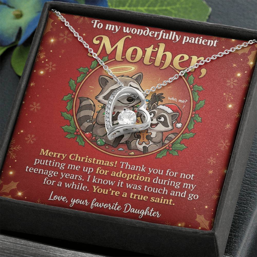 To My Mother Necklace From Daughter, Funny Christmas Gift, Birthday Gift for Mom from Daughter - Love Knot Necklace-LKN74211