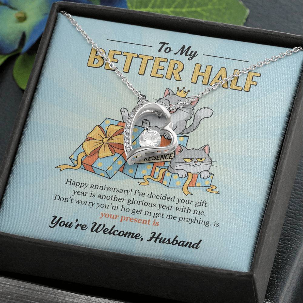 To My Husband Necklace From Wife, Funny Anniversary Gift for Him, Better Half Birthday Card - Love Knot Necklace-LKN85546